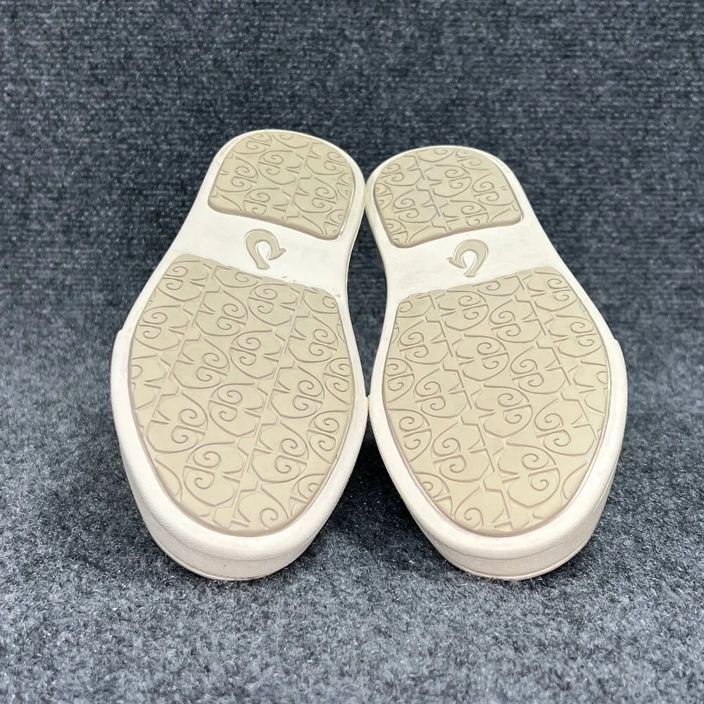 OluKai Pehuea Lī Sneakers Women's Size 6.5 Tan Convertible Heel Lace Beach Shoes